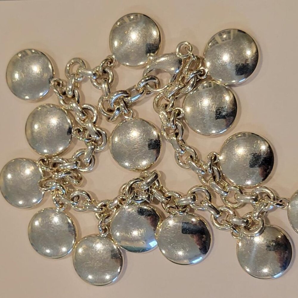 TIFFANY & CO Sterling Silver Disc Charm Bracelet